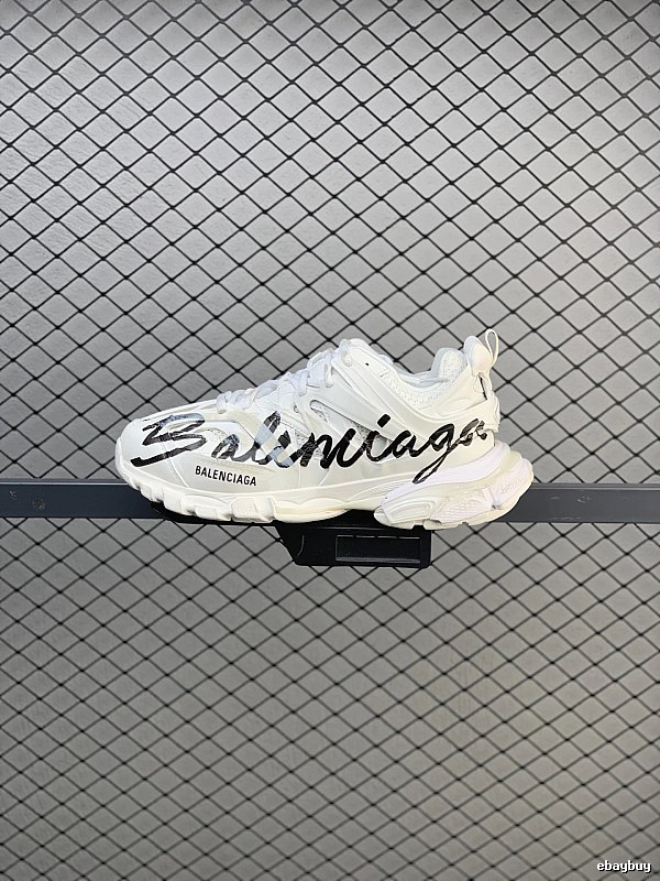 Balenciaga White Logo Chunky Sneakers Defined by Contrast Side Panels