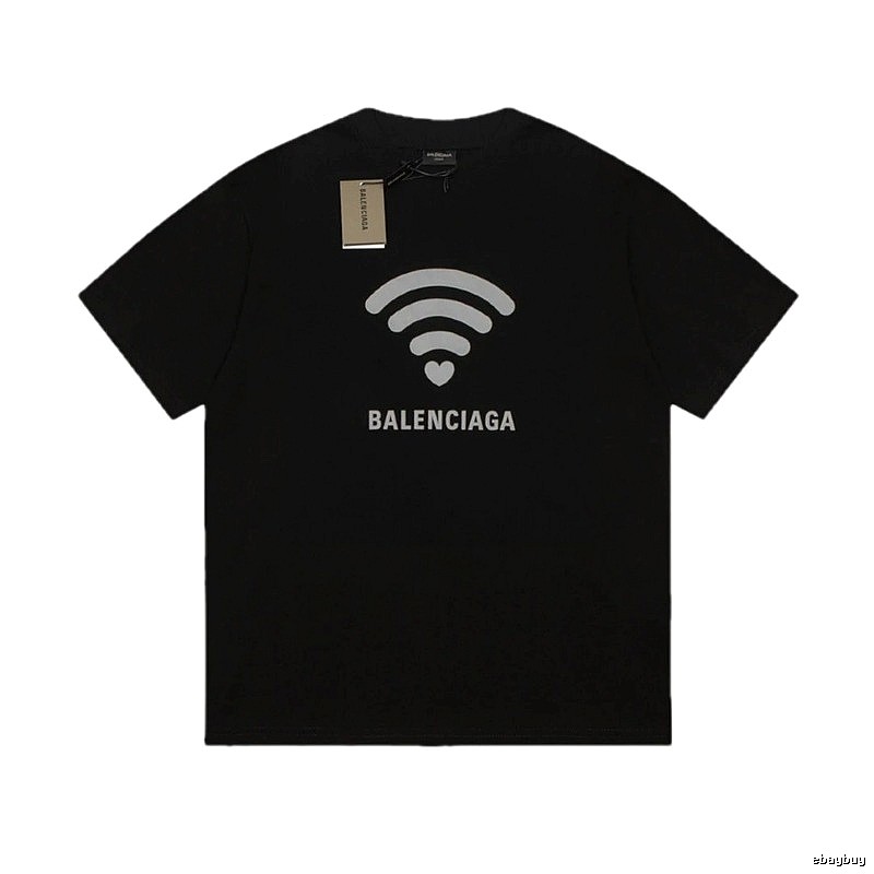 Balenciaga WiFi Printed Trendy Black T-shirt