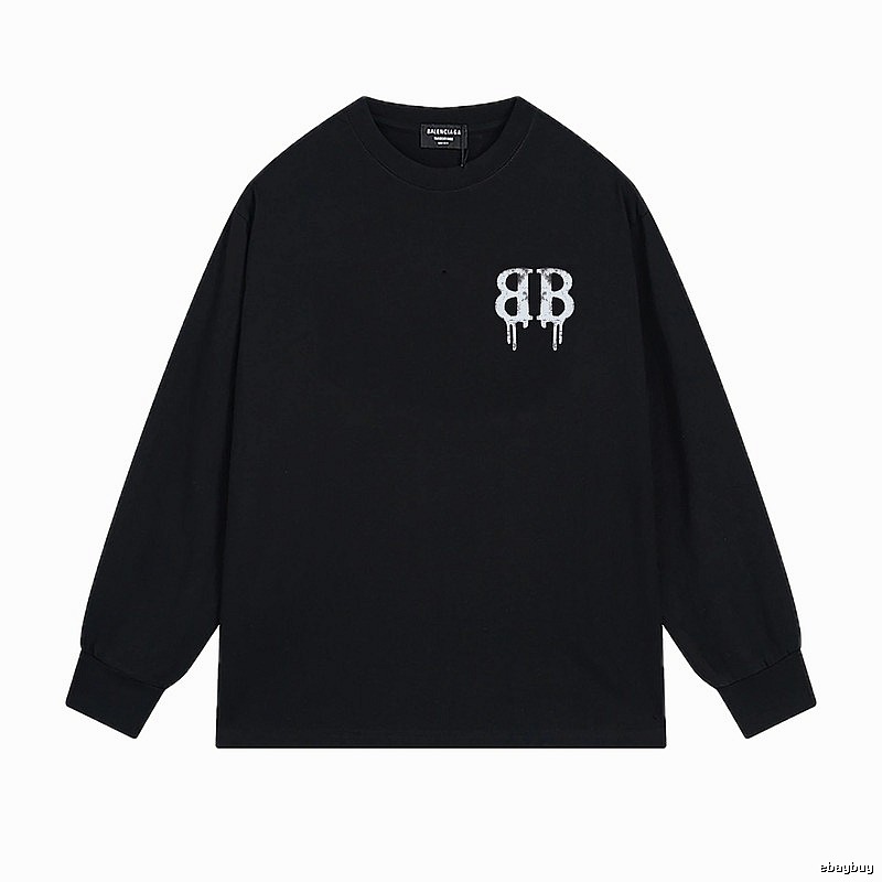 Balenciaga's dark style black long T-shirt