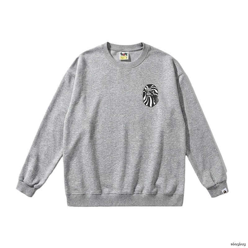 Bape Ape Head Minimalist Style Grey Sweatshirt