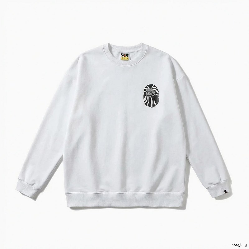 Bape Ape Head Minimalist Style White Sweatshirt