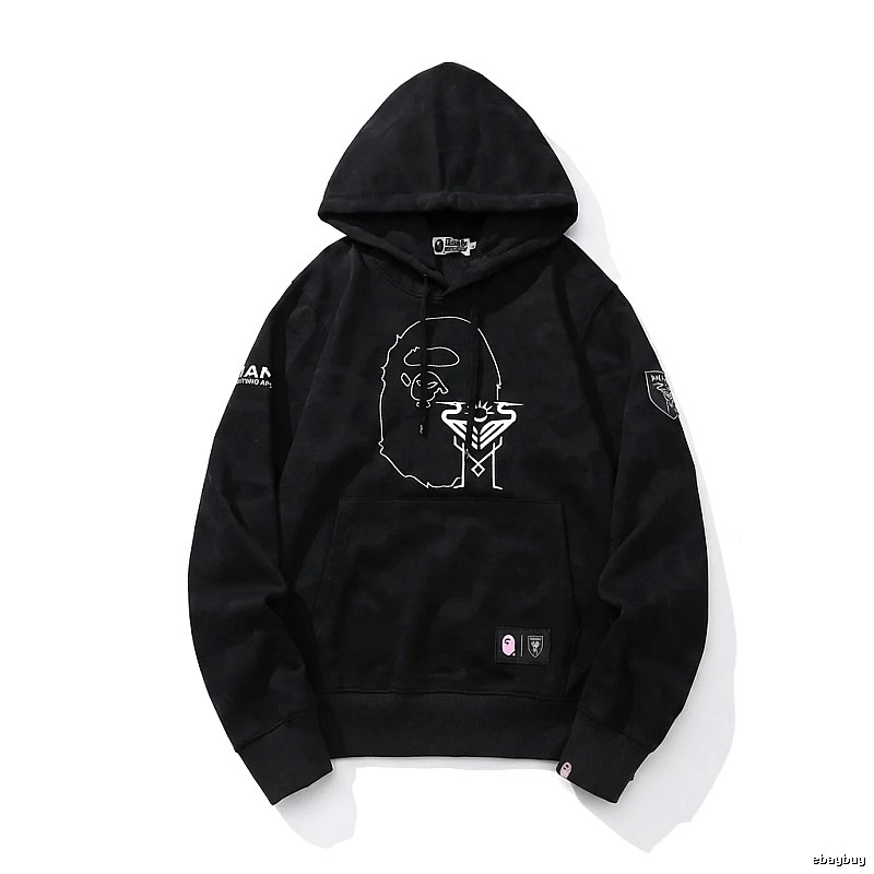 Bape Ape Man series trendy black hoodie