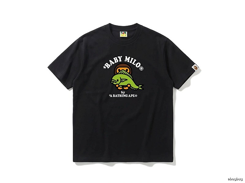 Bape BABY MILO Cartoon Style Black T-shirt