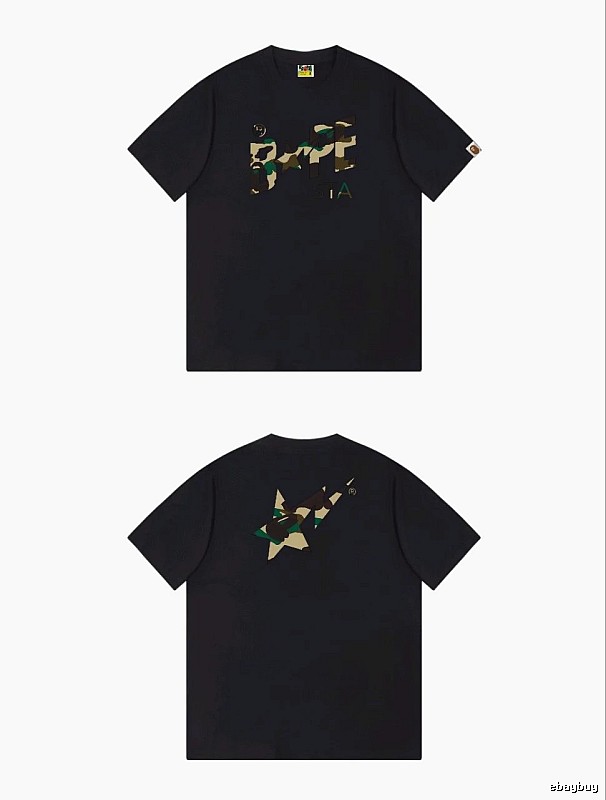 Bape camouflage style black T-shirt