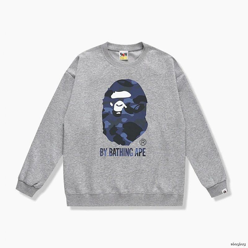 Bape camouflage-style gray sweatshirt