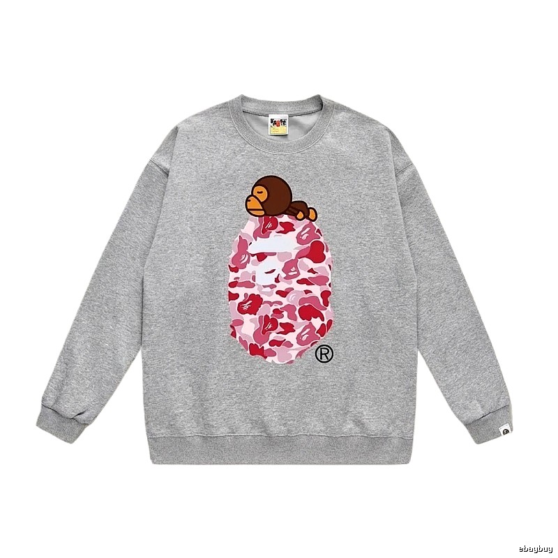 Bape cartoon camouflage style gray sweatshirt
