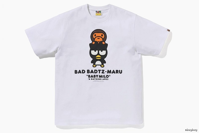Bape cartoon - printed white T - shirt