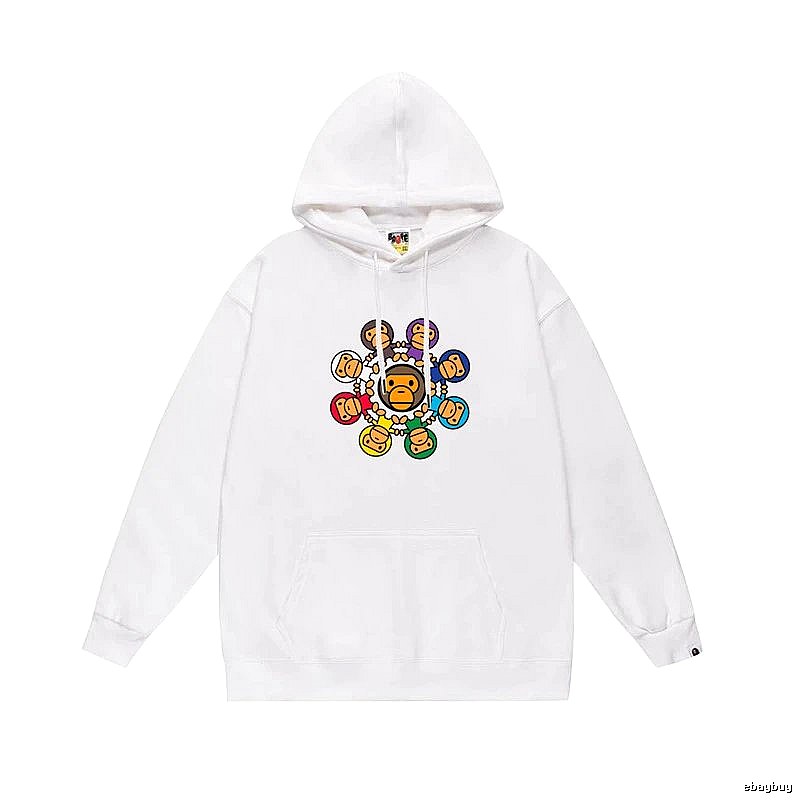 Bape cartoon trendy brand white sweatshirt