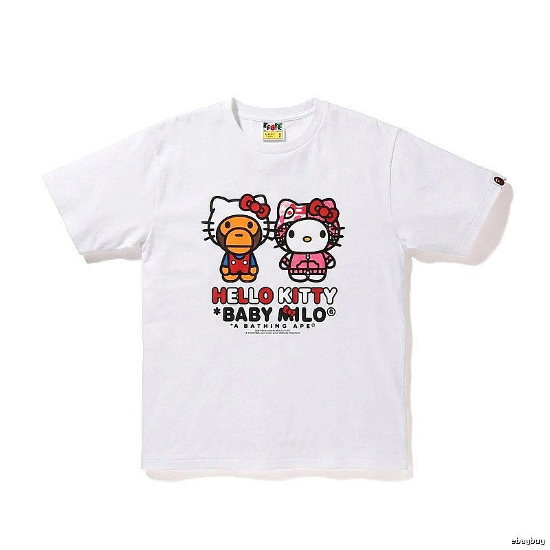Bape Co-branded Cartoon Style White T-shirt