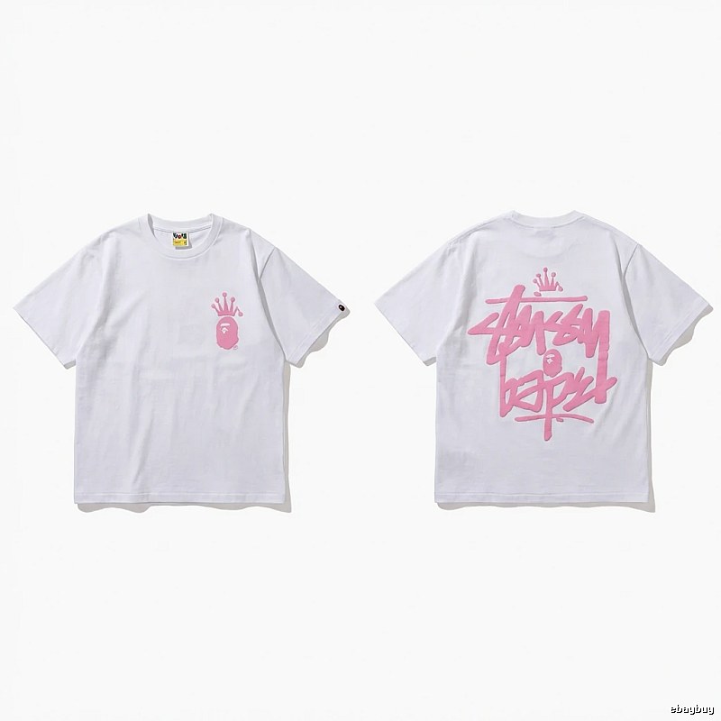 Bape Crown Graffiti Style White T-shirt