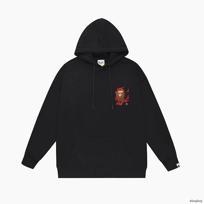 Bape Flame Wind Black Hoodie