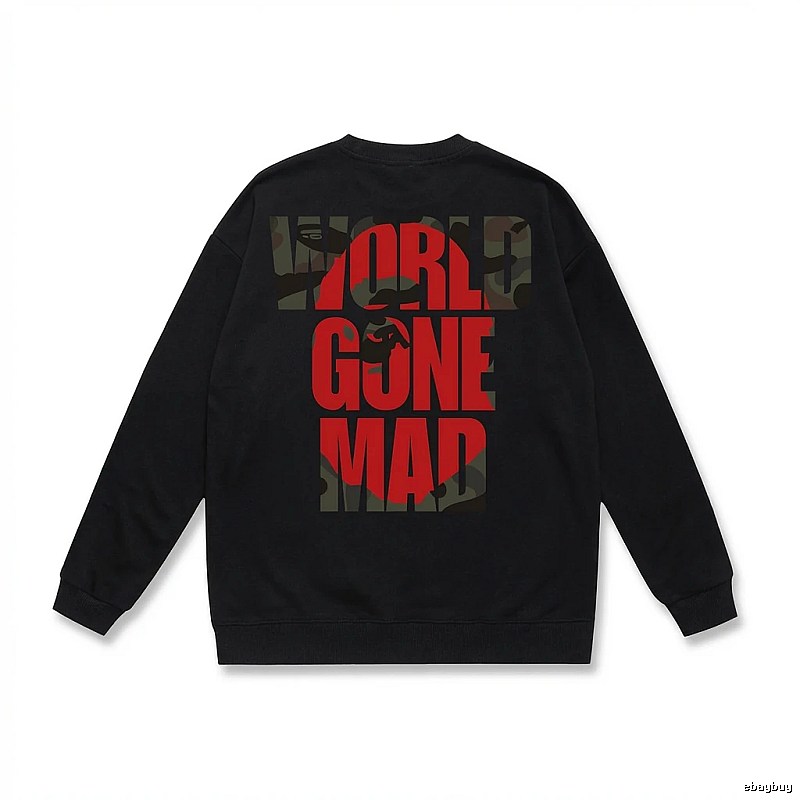 Bape letter print style black sweatshirt