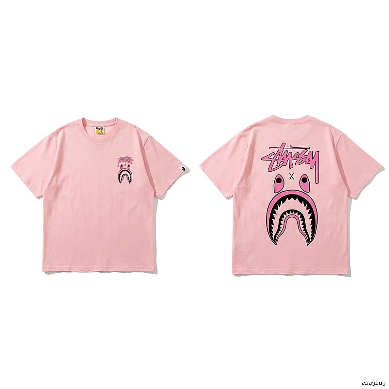 Bape Shark Pink Streetwear Short-sleeve Shirt