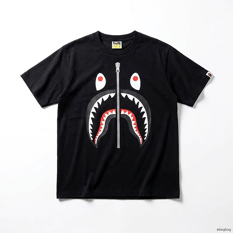 Bape Shark series black short-sleeved shirt