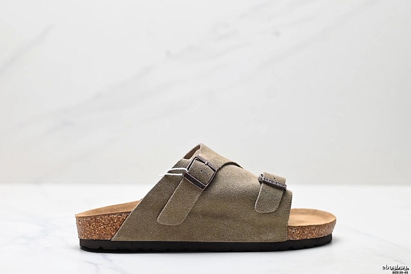 BIRKENSTOCK Cork Vintage Style Khaki Slide Sandals