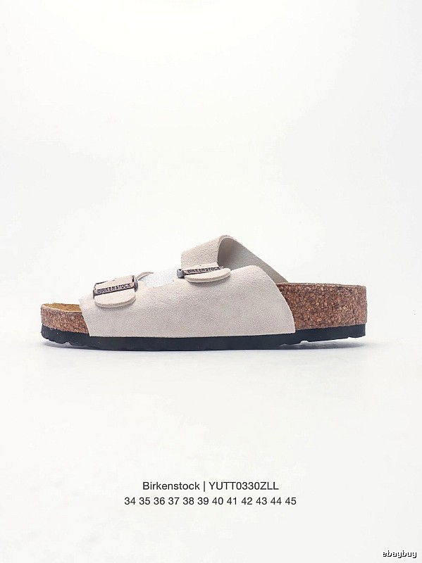 Birkenstock Double Buckle Casual Off-White Slide Sandals