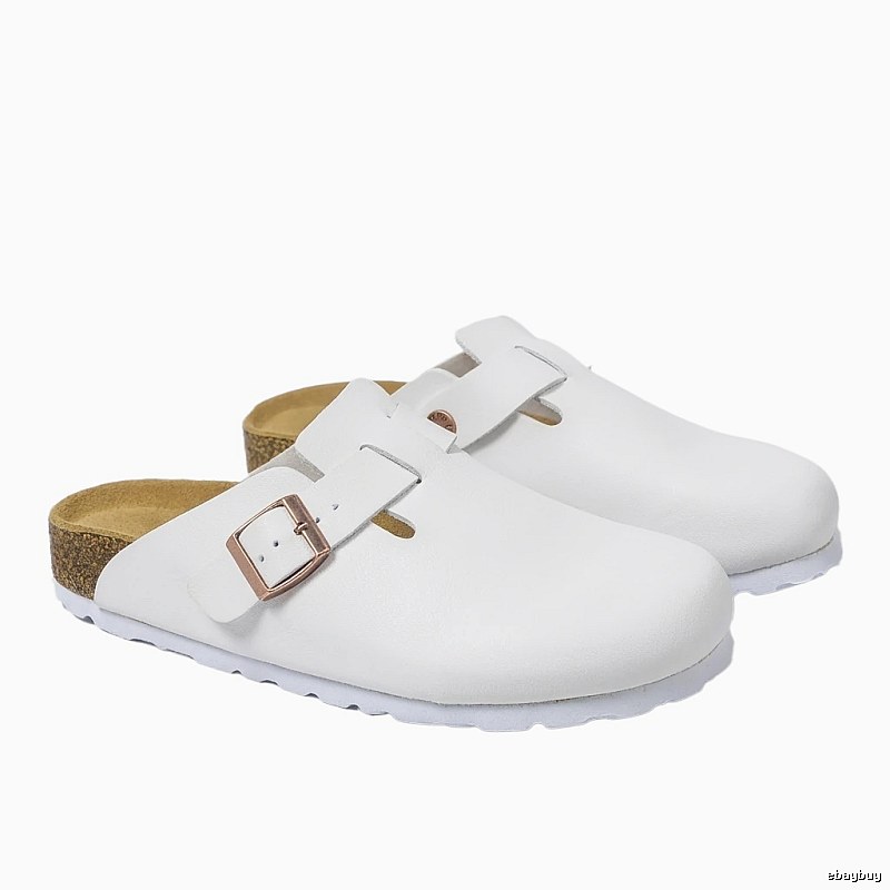 BIRKENSTOCK minimalist style white mule shoes