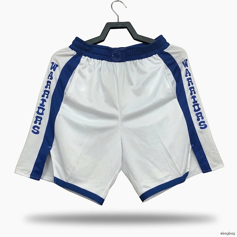 Blue and white sports shorts of the Curry series
