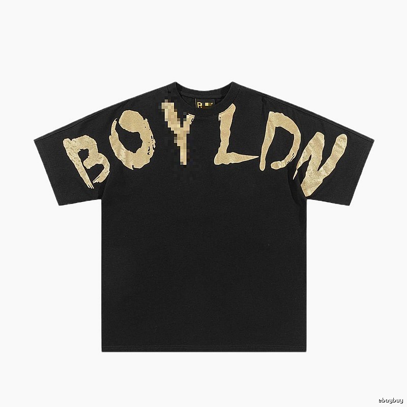 BOY Gold Foil Printed Street Style Black T-Shirt