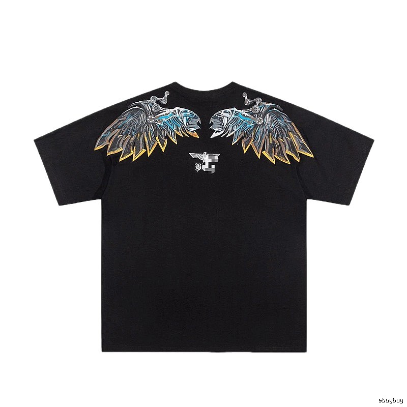 BOY Mechanical Wing Street Style Black Short Sleeve T-Shirt