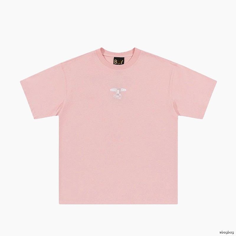 BOY Wing Print Street-style Pink Short Sleeve T-Shirt
