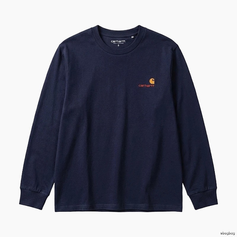 Carhartt basic simple style navy long-sleeve
