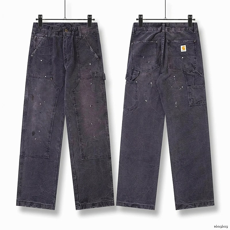 Carhartt workwear-style dark denim jeans