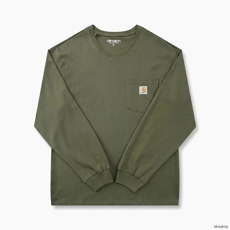 Carhartt workwear style olive green long-sleeve