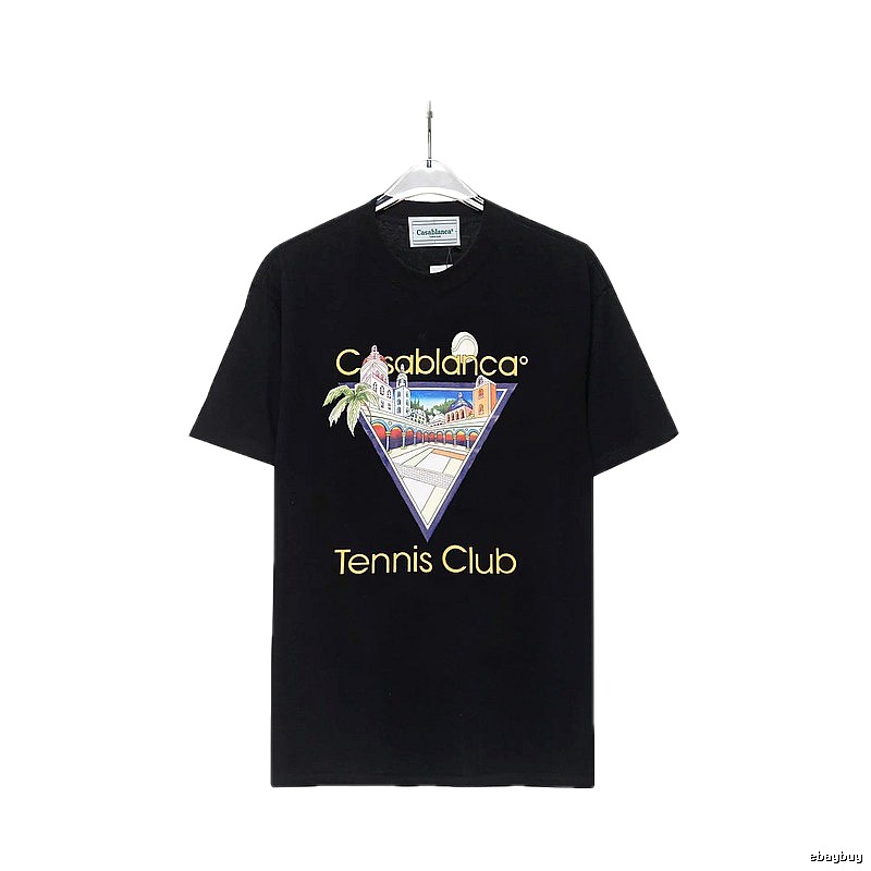 Casablanca Print Casual Black T-shirt