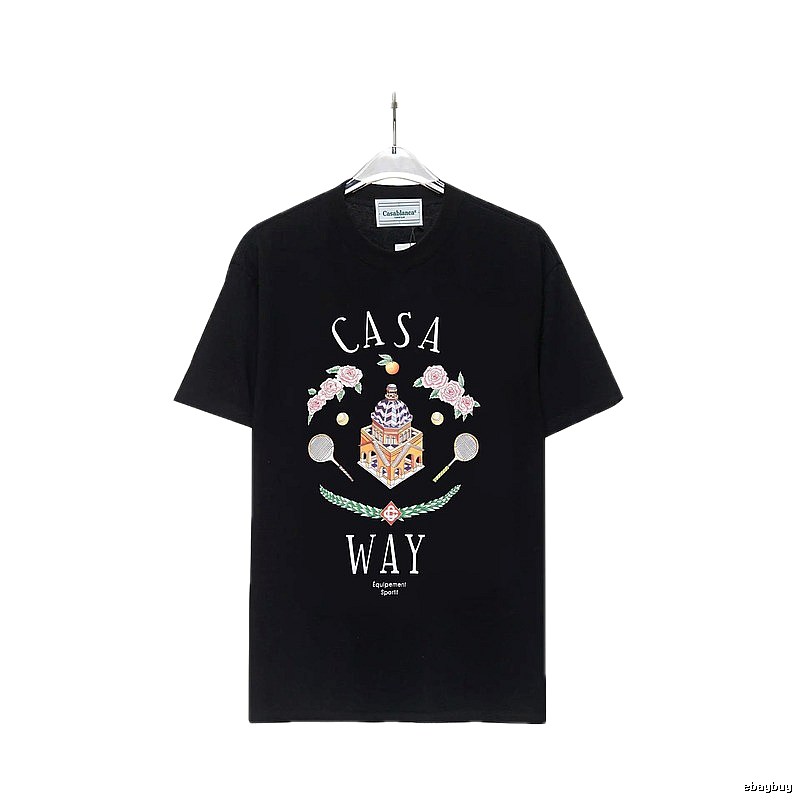 Casablanca Print Retro Style Black T-shirt