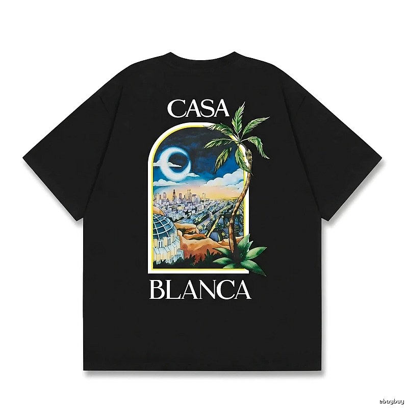 Casablanca Print Trendy Black T-shirt