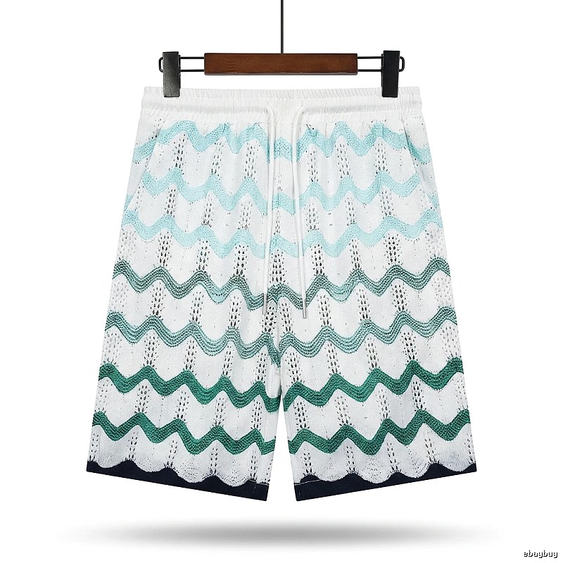 Casablanca Wave-patterned Retro Shorts