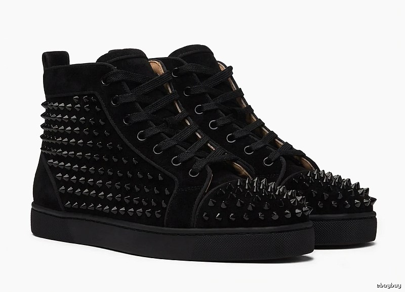 Christian Louboutin Rivet Punk Style Black Shoes