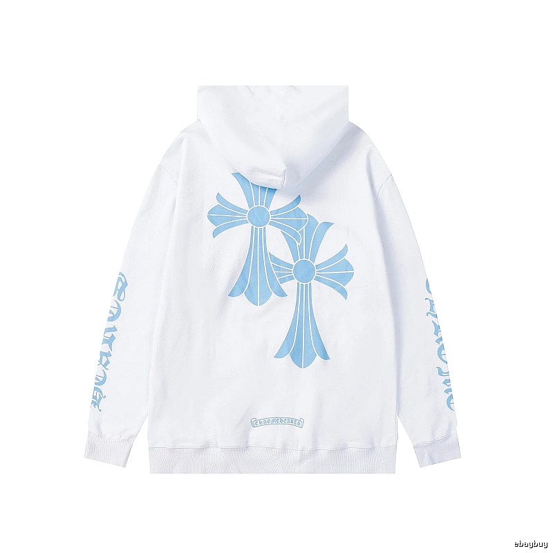 Chrome Hearts Casual Cross graphic hoodie Black Blue Cross for Streetwear Looks