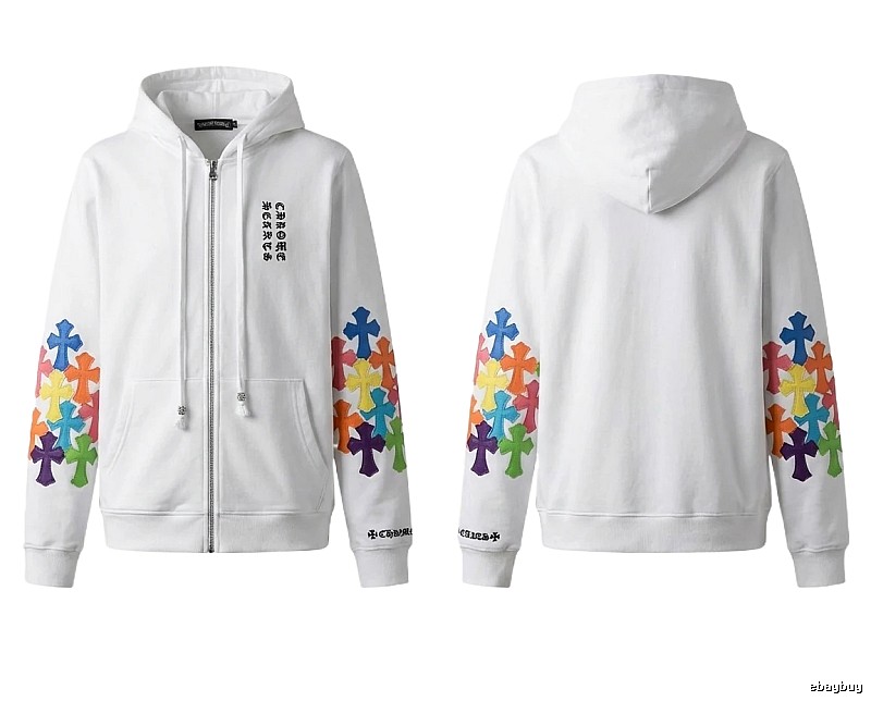 Chrome Hearts Colorful Cross White Hoodie