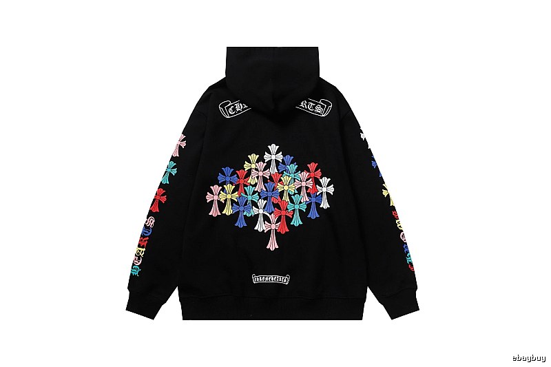 Chrome Hearts Compact Cross graphic hoodie Black Blue Cross for Sport-Inspired Styling