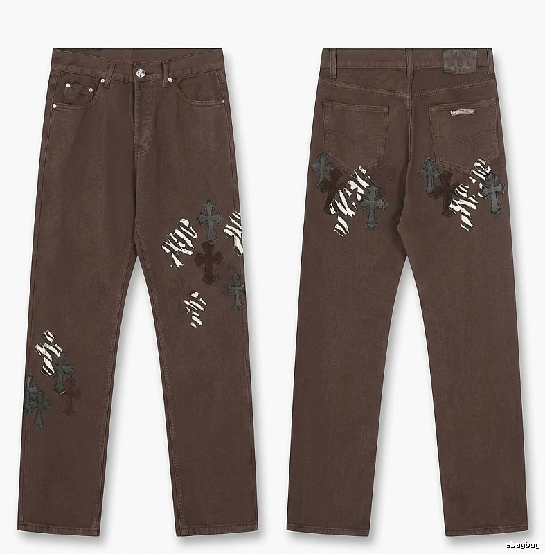 Chrome Hearts Cross Dark Style Brown Pants