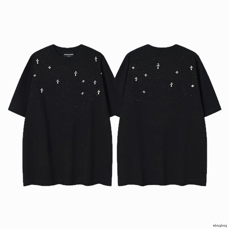 Chrome Hearts Cross Embroidered Street Style Black Short-sleeve T-shirt