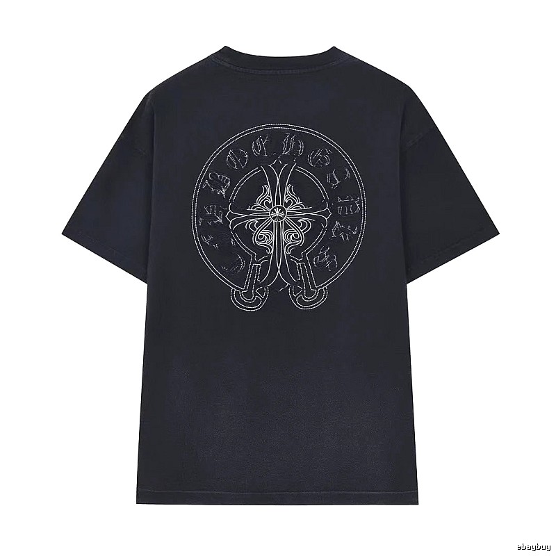Chrome Hearts Cross Embroidered Street Style Black T-Shirt