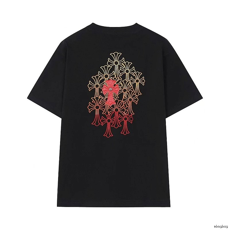 Chrome Hearts Cross Embroidered Street Style Black T-Shirt