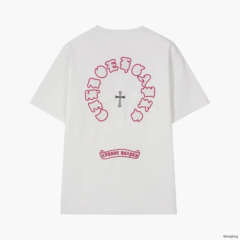 Chrome Hearts Cross Embroidered Street Style White T-Shirt