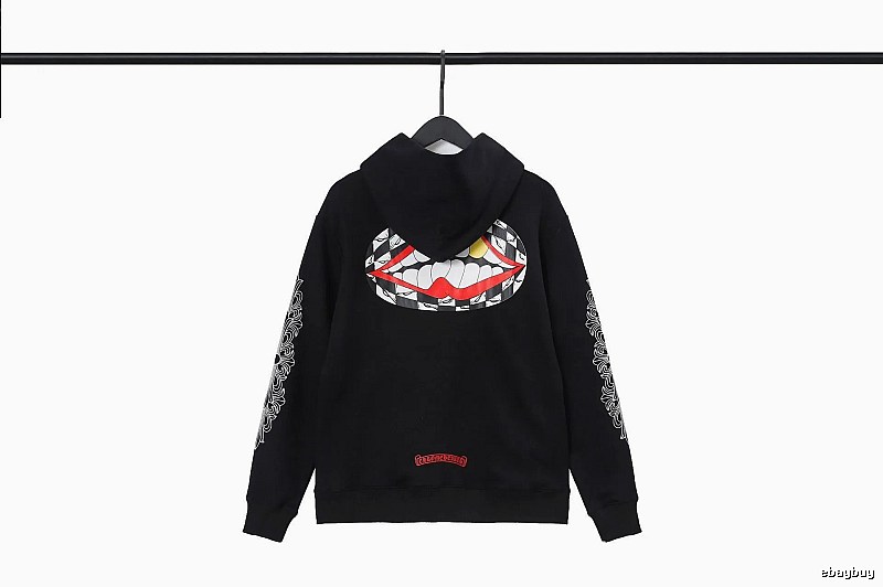 Chrome Hearts Easy Match Cross graphic hoodie Black Blue Cross for Leisure Wear