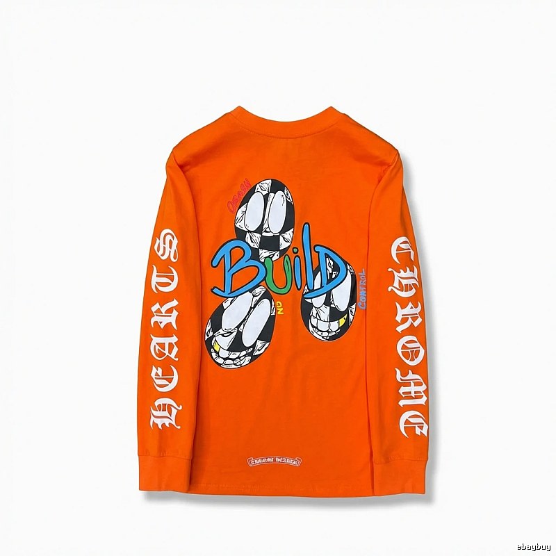 Chrome Hearts Graffiti Style Orange Long-Sleeve