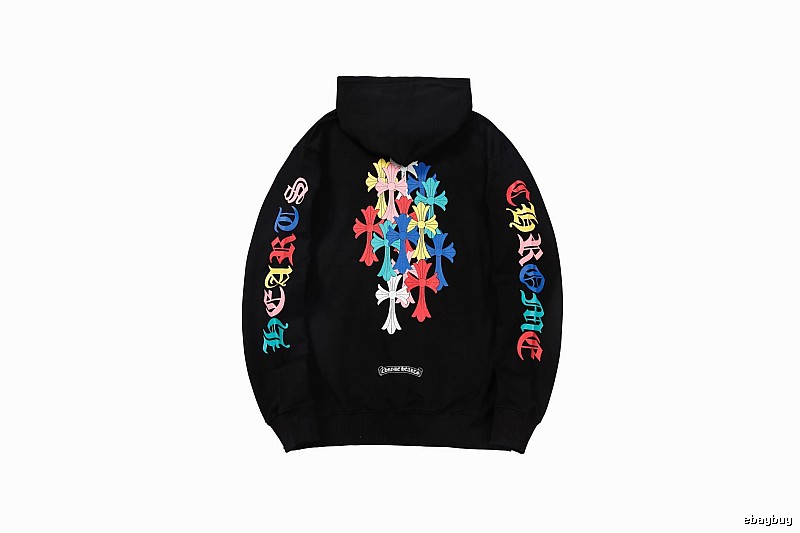 Chrome Hearts Lightweight Cross graphic hoodie Black Blue Cross for Trend Styling