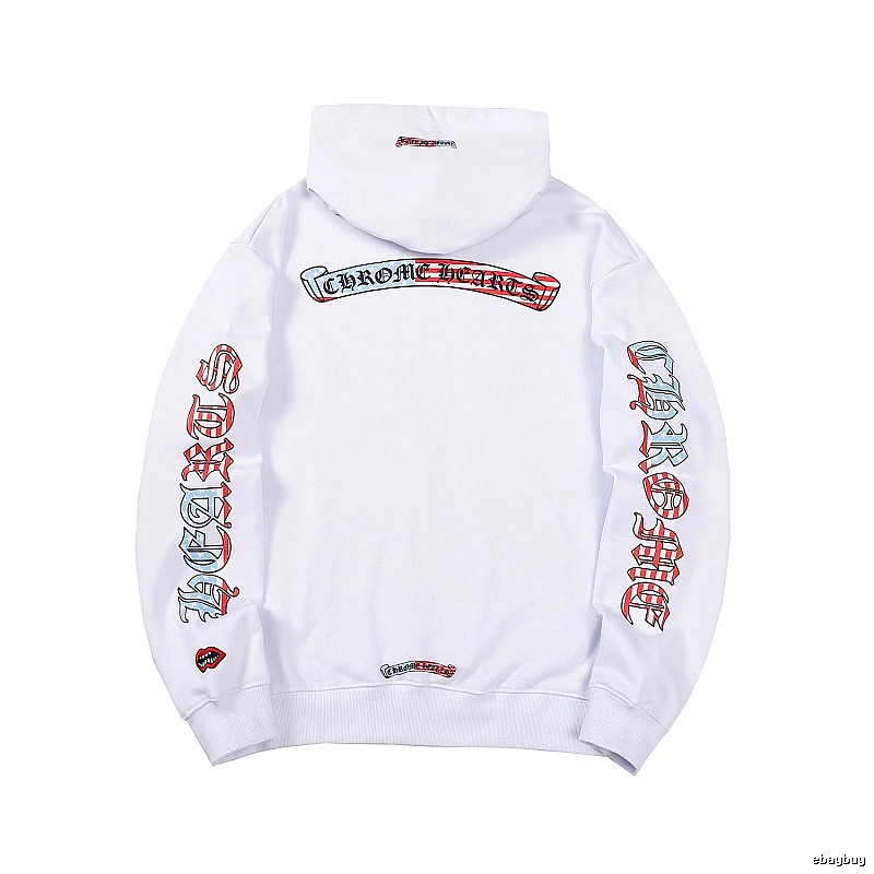 Chrome Hearts Premium Style Cross graphic hoodie Black Blue Cross for Resort Outfits
