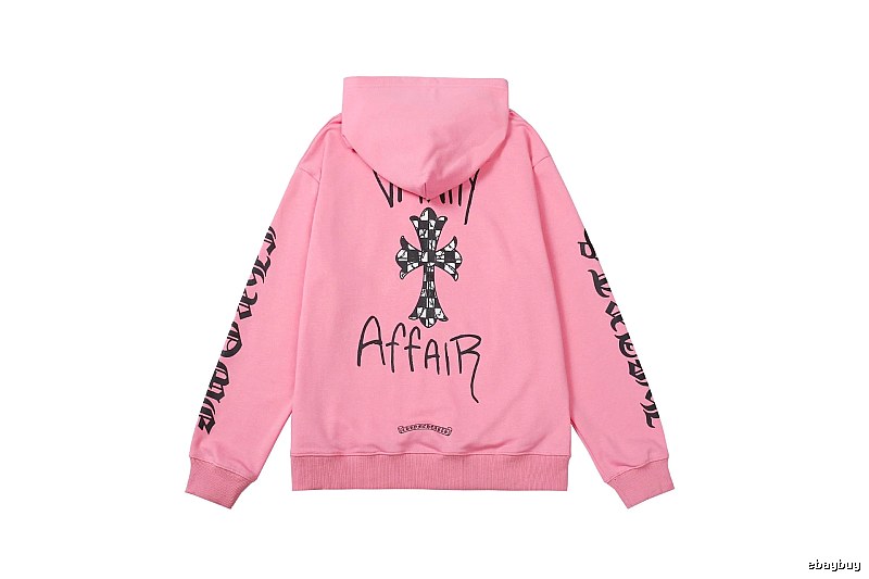 Chrome Hearts Streetwear Cross graphic hoodie Black Blue Cross with Practical Shape