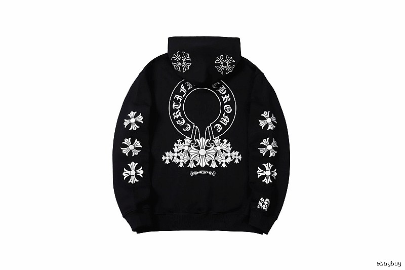 Chrome Hearts Urban Cross graphic hoodie Black Blue Cross with Statement Pattern