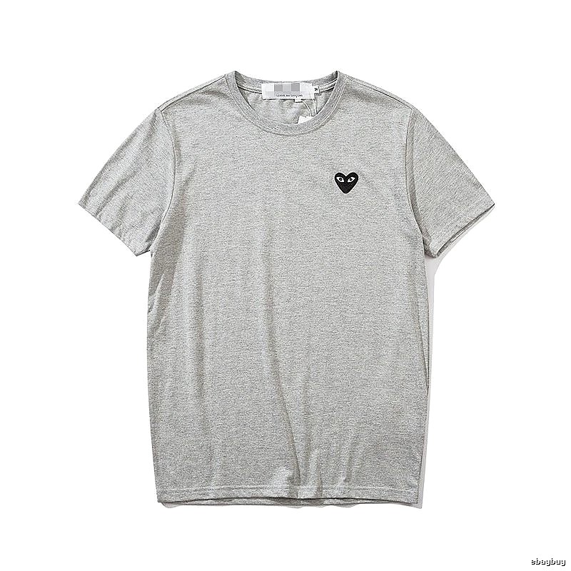 Comme des Garcons PLAY 2021-95 Gray Style 2195 Heart Logo T-Shirt Summer Styling