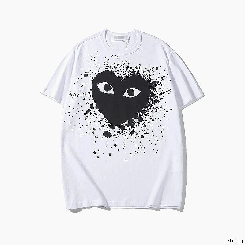 Comme des Garcons PLAY 2023-15 White Black Style 2315 Heart Logo T-Shirt Visual Accent