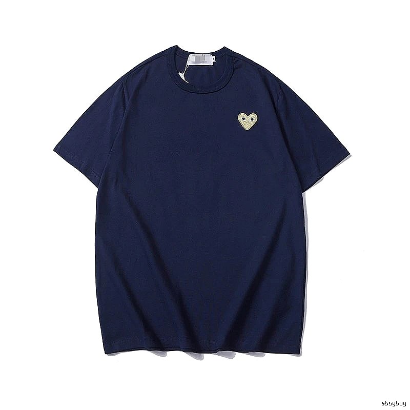 Comme des Garcons PLAY 2023-32 Blue Style 2332 Heart Logo T-Shirt Active Casual